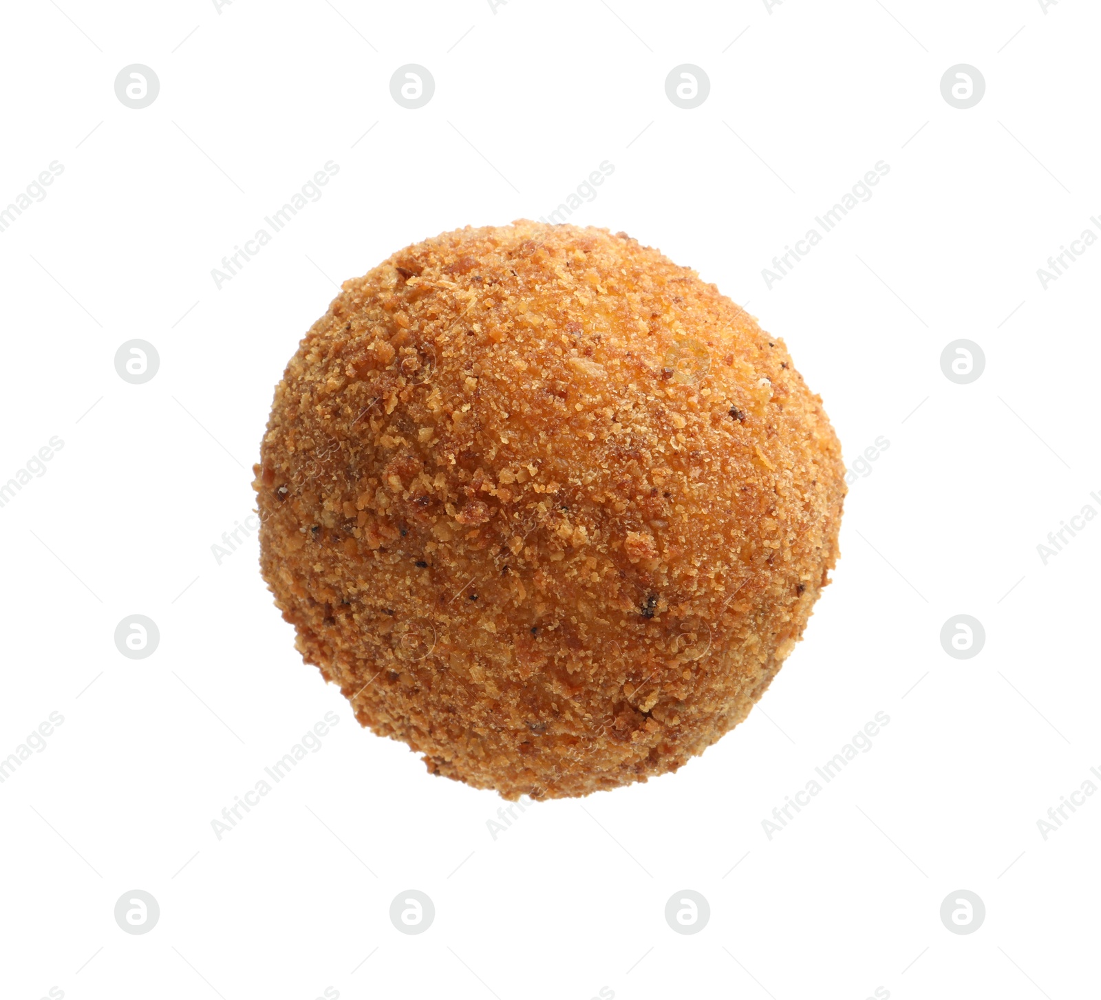 Photo of One delicious fried croquette ball isolated on white