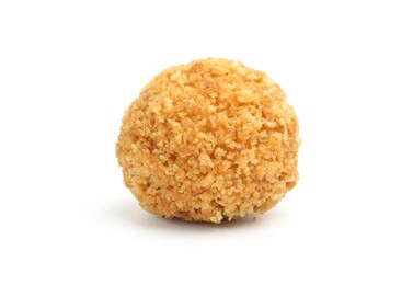 Photo of One delicious fried croquette ball isolated on white