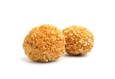 Photo of Delicious fried croquette balls isolated on white