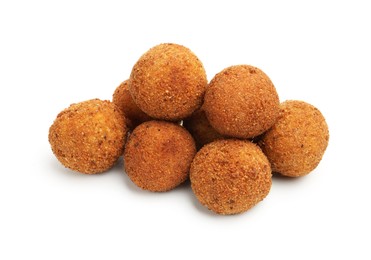Photo of Delicious fried croquette balls isolated on white