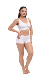 Photo of Fit woman with perfect body on white background