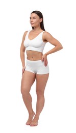 Photo of Fit woman with perfect body on white background