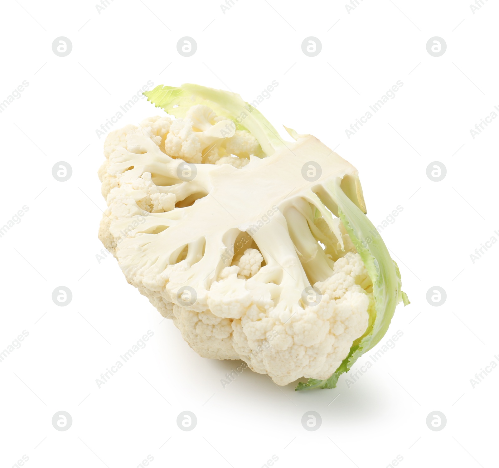 Piece of ripe cauliflower isolated on white Photo of Piece of ripe cauliflower isolated on white