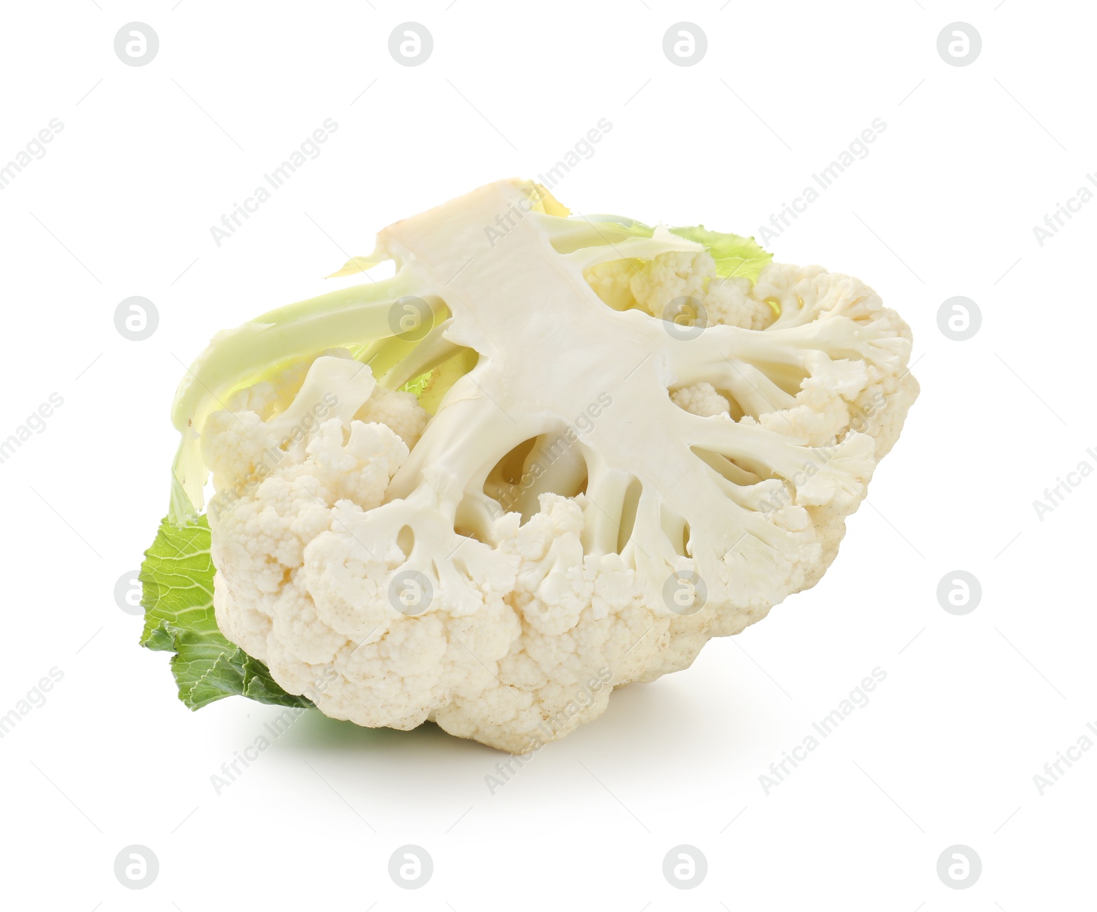 Piece of ripe cauliflower isolated on white Photo of Piece of ripe cauliflower isolated on white