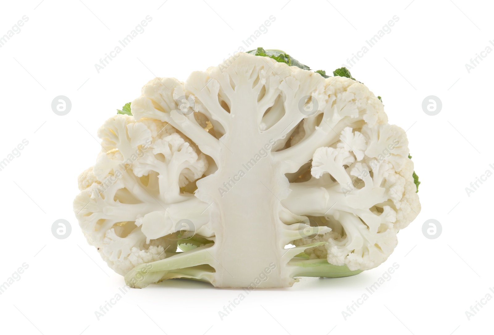 Piece of ripe cauliflower isolated on white Photo of Piece of ripe cauliflower isolated on white