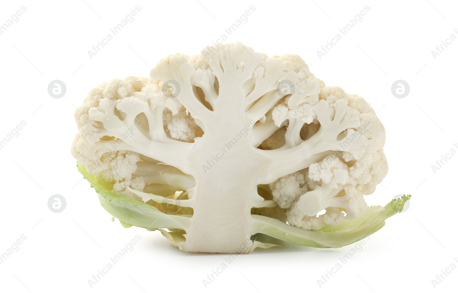 Piece of ripe cauliflower isolated on white Photo of Piece of ripe cauliflower isolated on white