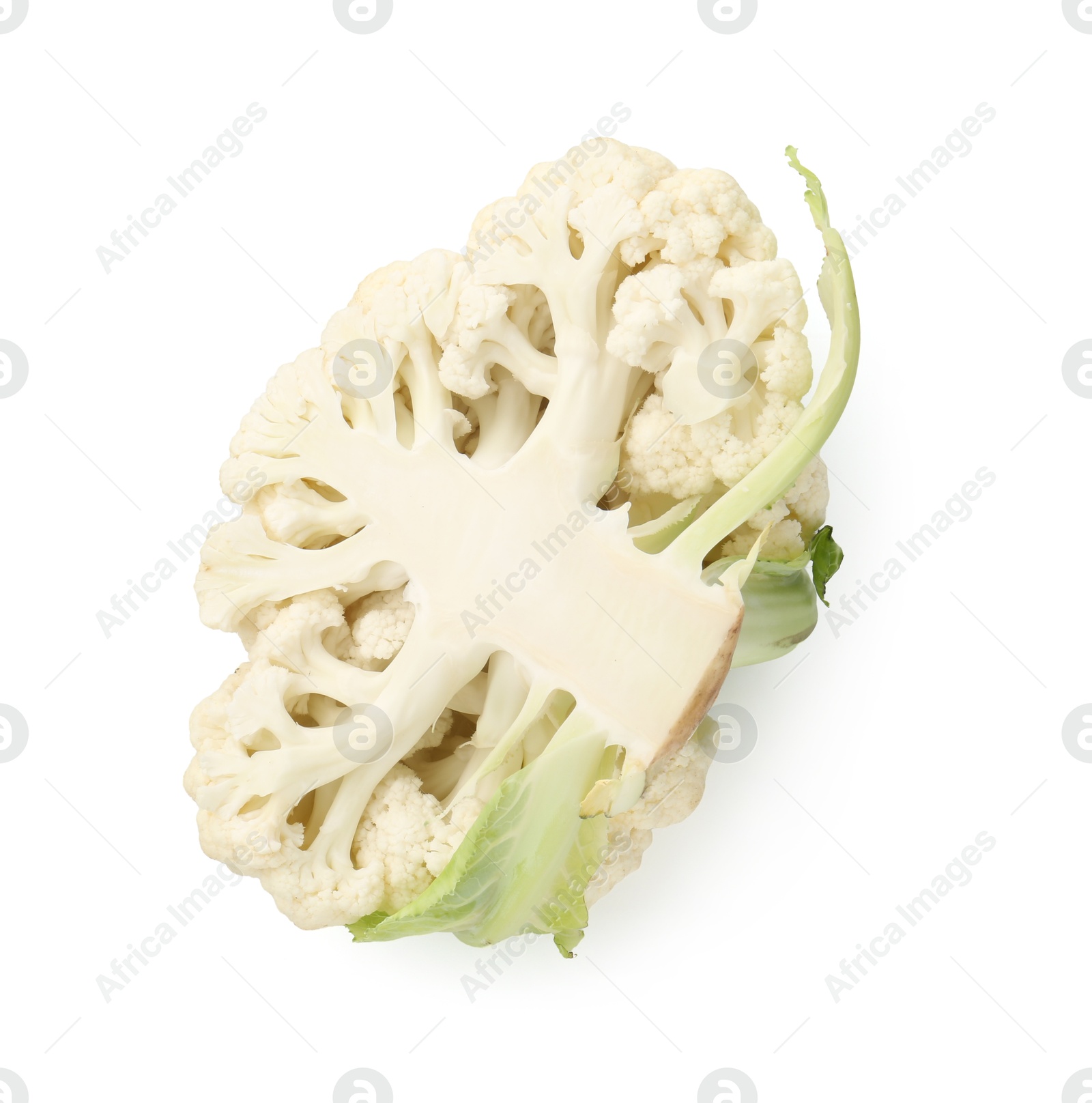 Piece of ripe cauliflower isolated on white Photo of Piece of ripe cauliflower isolated on white