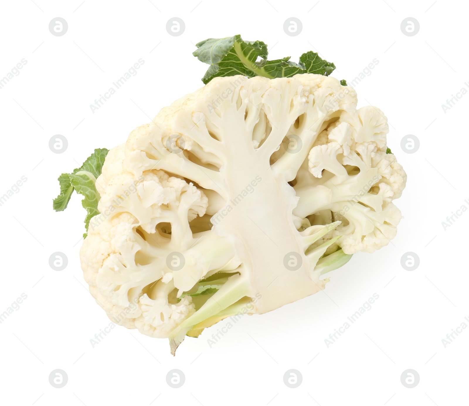 Piece of ripe cauliflower isolated on white Photo of Piece of ripe cauliflower isolated on white