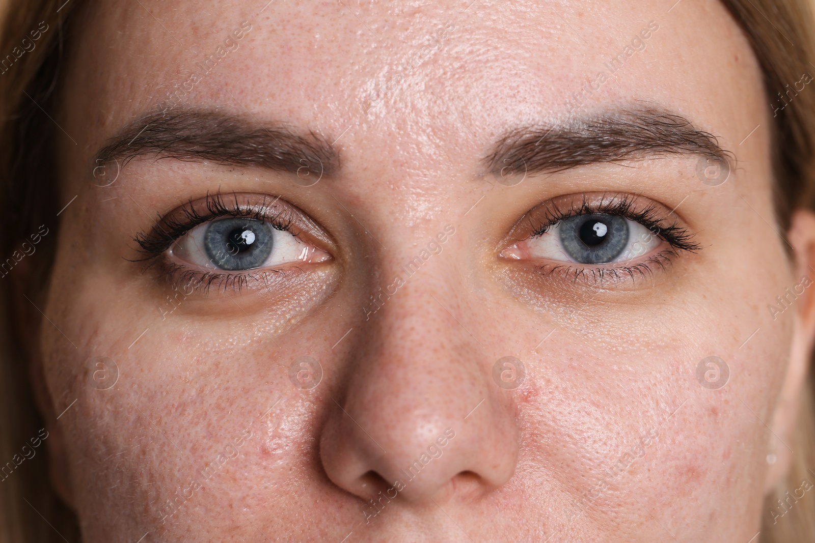 Closeup view of woman with beautiful eyes Photo of Closeup view of woman with beautiful eyes