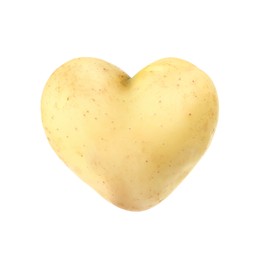 Image of One heart shaped potato isolated on white