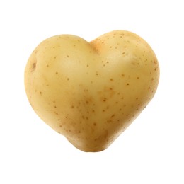 Image of One heart shaped potato isolated on white