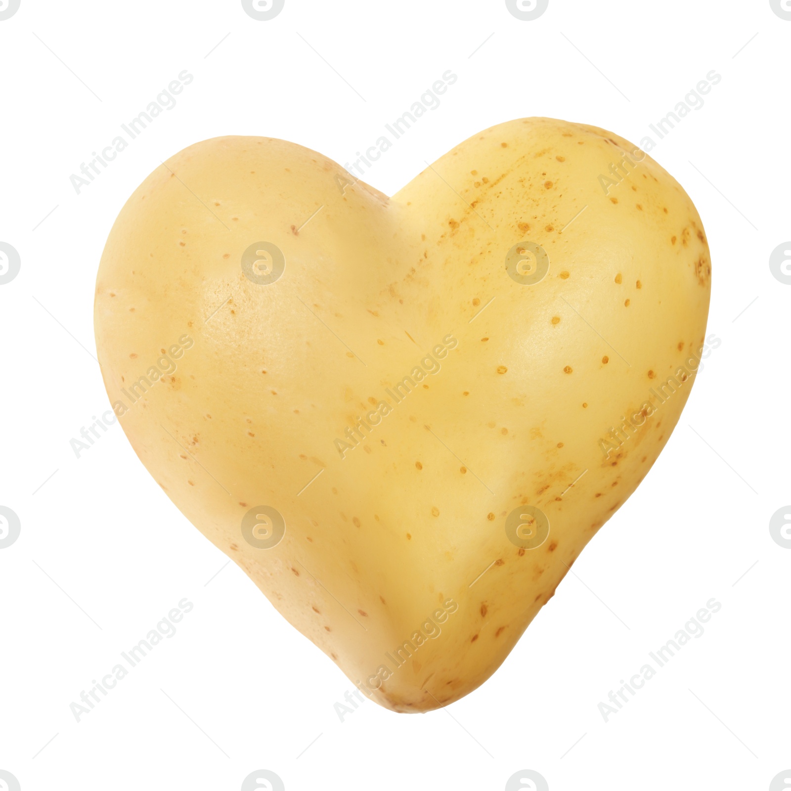 Image of One heart shaped potato isolated on white