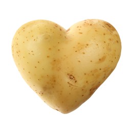 Image of One heart shaped potato isolated on white