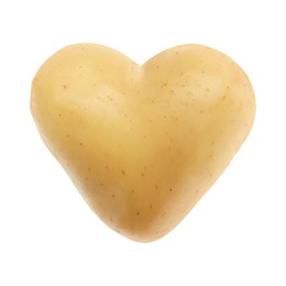 Image of One heart shaped potato isolated on white