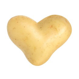 Image of One heart shaped potato isolated on white