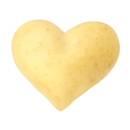 Image of One heart shaped potato isolated on white