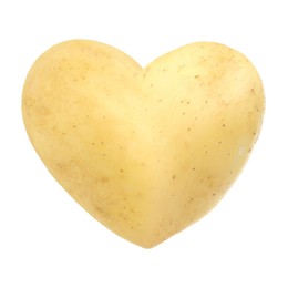 Image of One heart shaped potato isolated on white