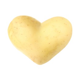 Image of One heart shaped potato isolated on white