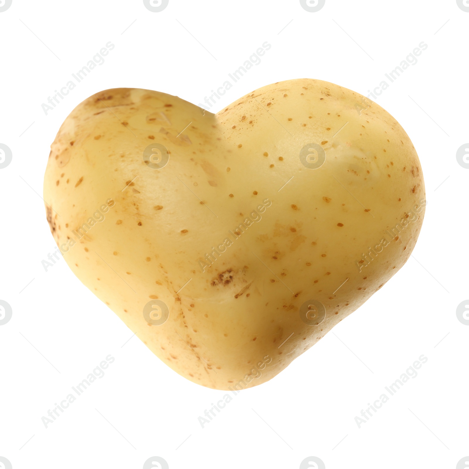 Image of One heart shaped potato isolated on white
