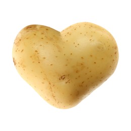 Image of One heart shaped potato isolated on white