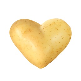 Image of One heart shaped potato isolated on white