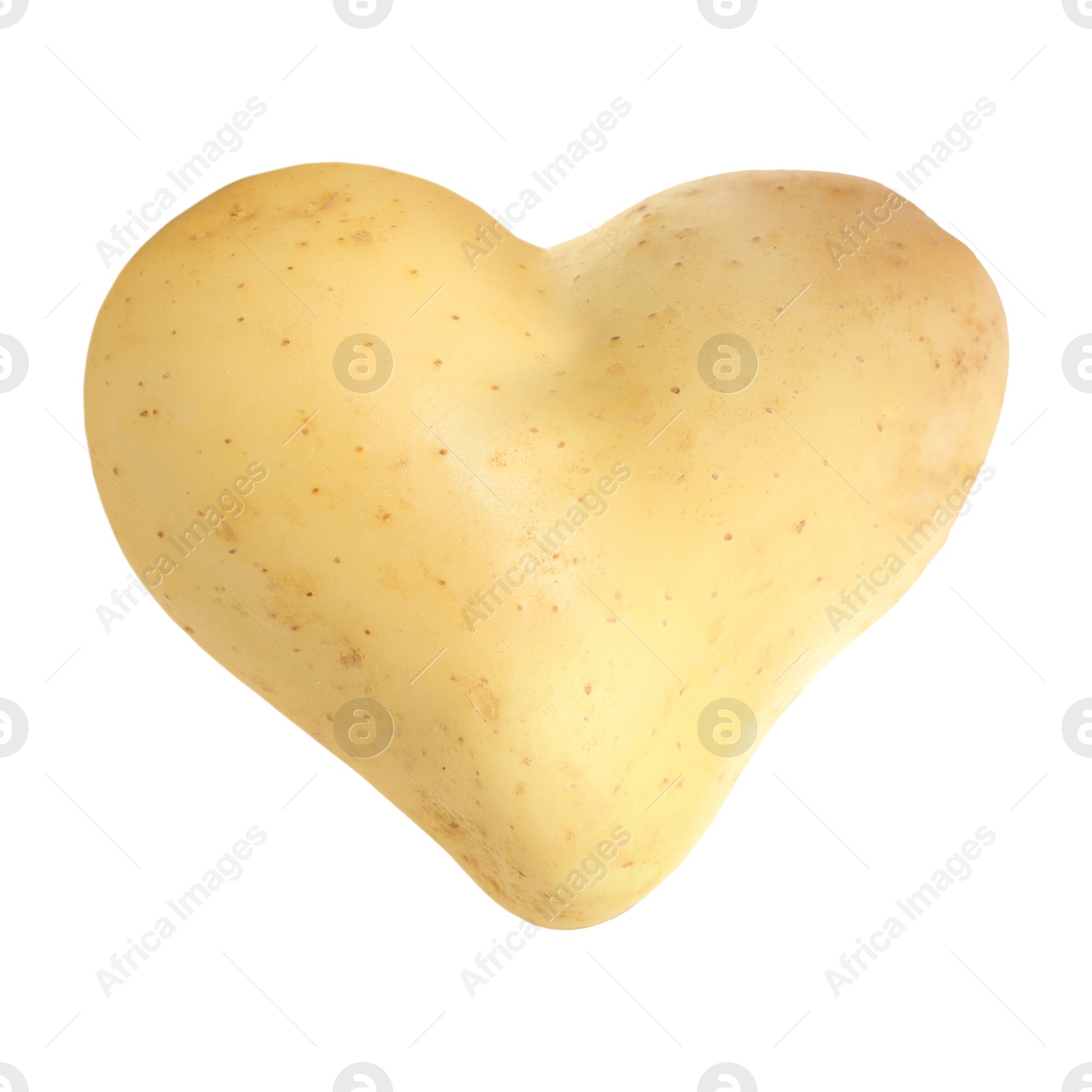 Image of One heart shaped potato isolated on white