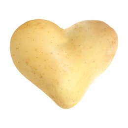 Image of One heart shaped potato isolated on white
