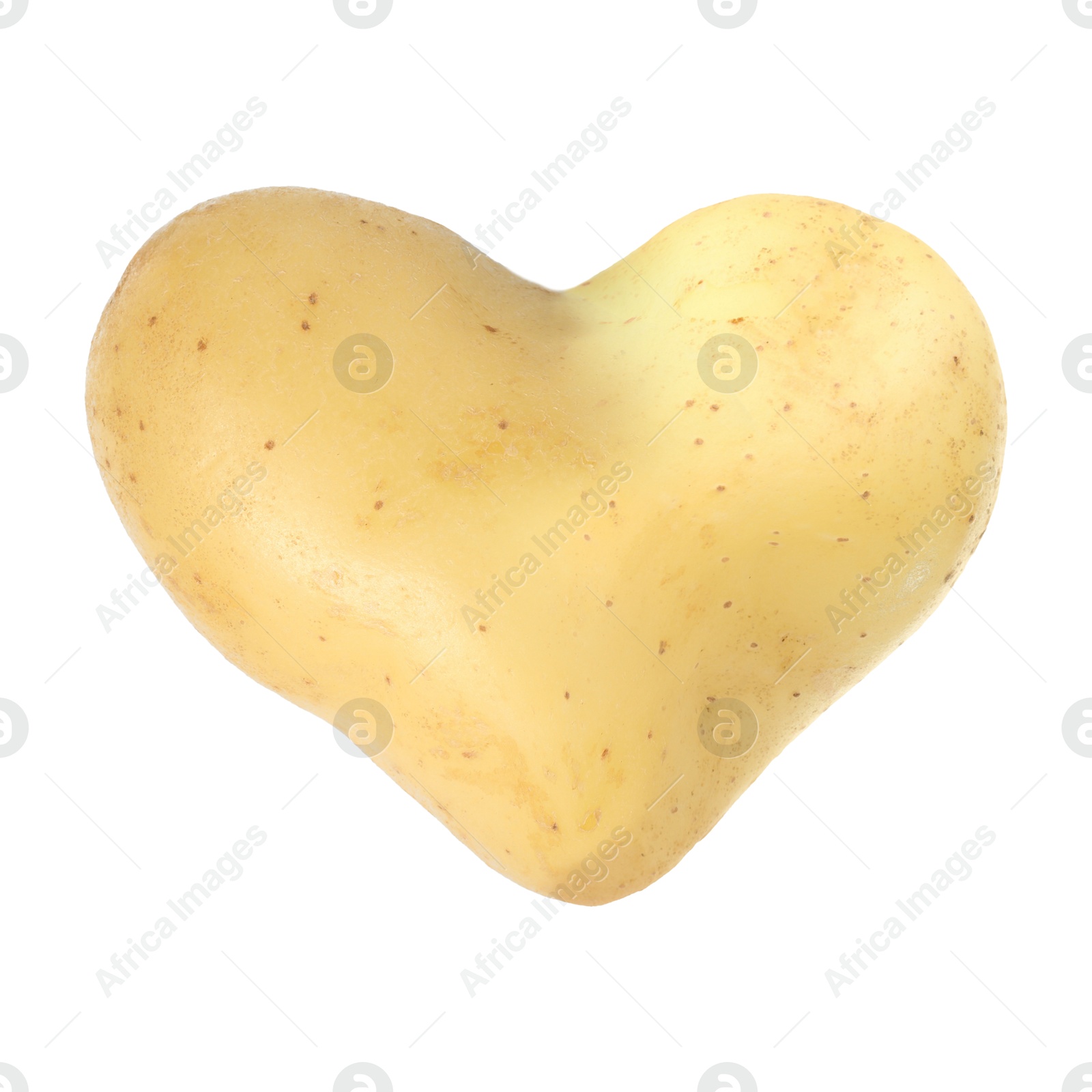 Image of One heart shaped potato isolated on white
