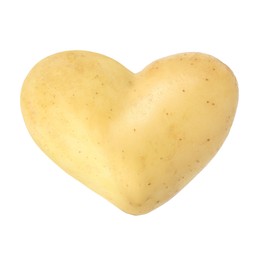 Image of One heart shaped potato isolated on white