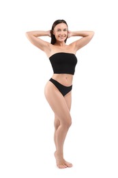 Photo of Fit woman with perfect body on white background