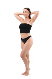 Photo of Fit woman with perfect body on white background