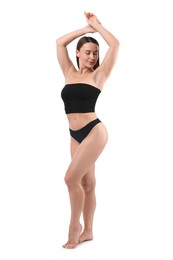 Photo of Fit woman with perfect body on white background