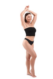 Photo of Fit woman with perfect body on white background