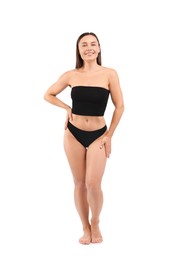 Photo of Fit woman with perfect body on white background