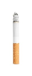 Photo of Cigarette butt with ash isolated on white