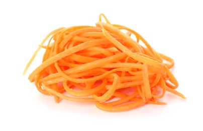 Photo of Pile of vegetable noodles isolated on white