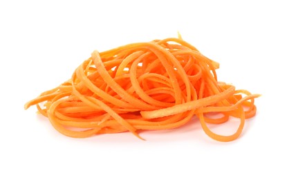 Photo of Pile of vegetable noodles isolated on white
