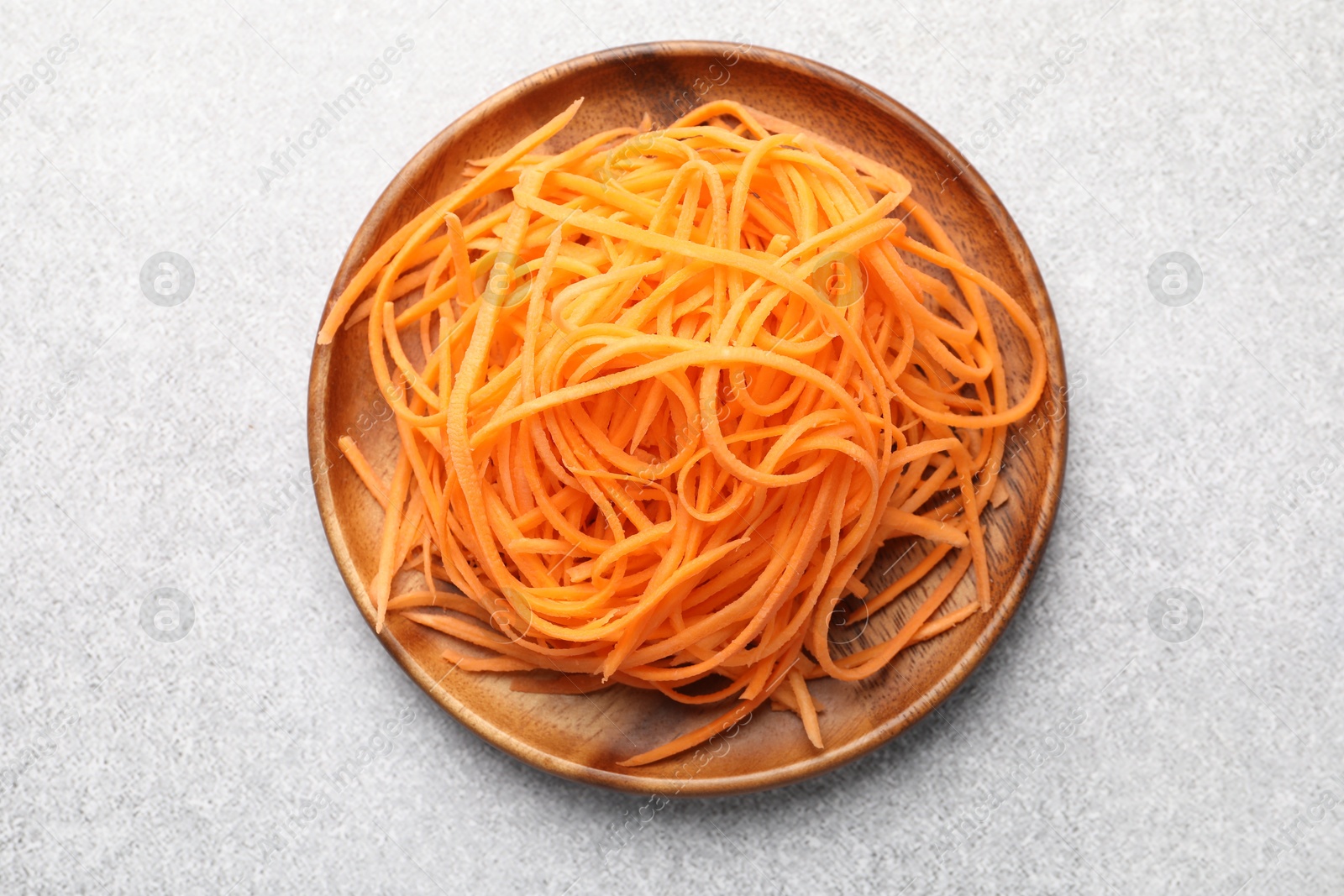 Vegetable noodles on light table, top view Photo of Vegetable noodles on light table, top view