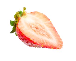 Photo of Half of fresh strawberry isolated on white
