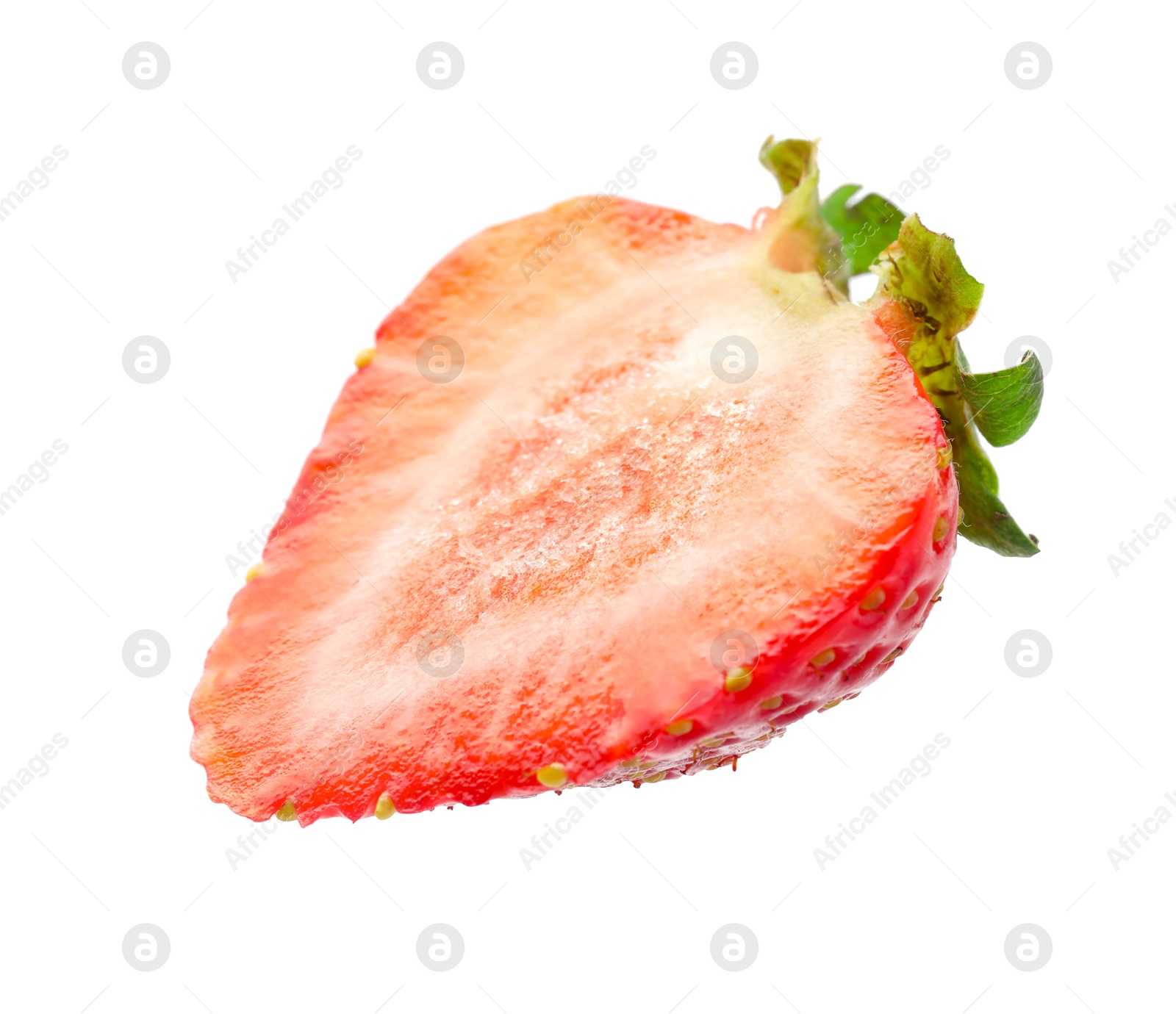 Photo of Half of fresh strawberry isolated on white