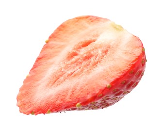Photo of Half of fresh strawberry isolated on white