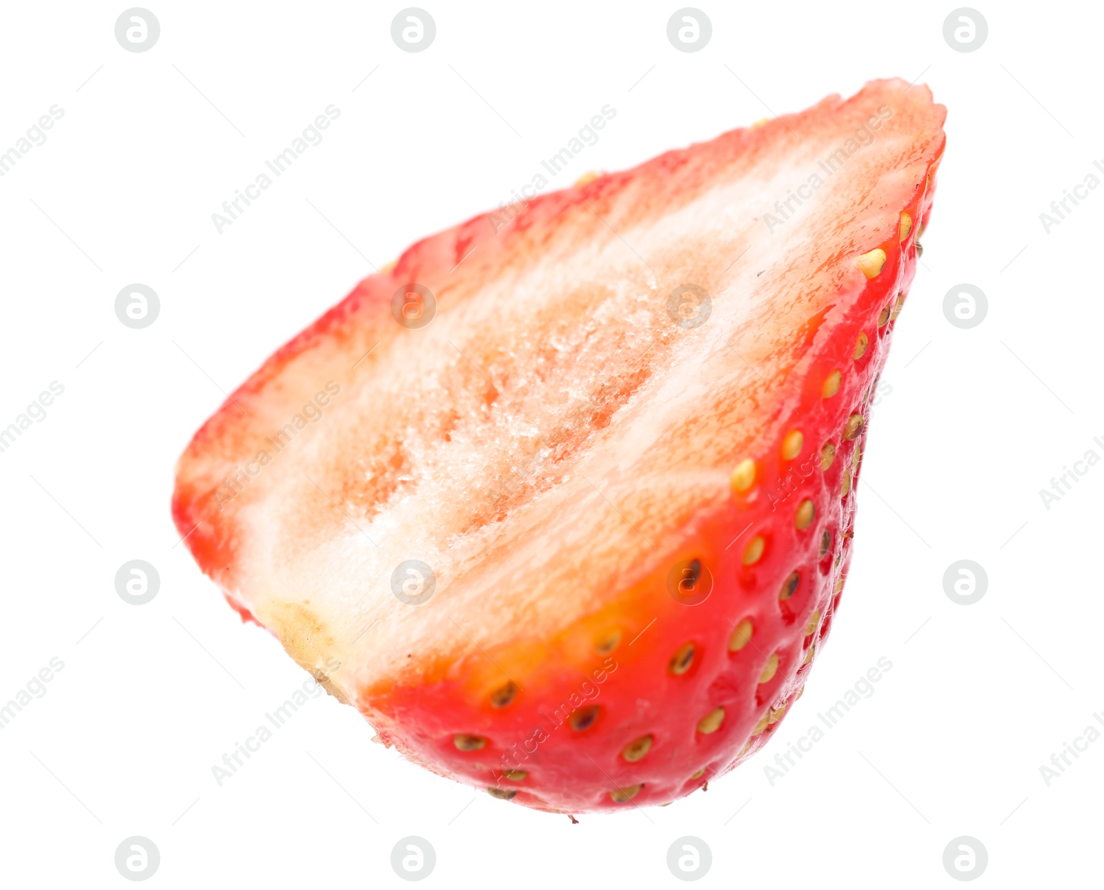 Photo of Half of fresh strawberry isolated on white