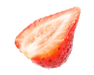 Photo of Half of fresh strawberry isolated on white
