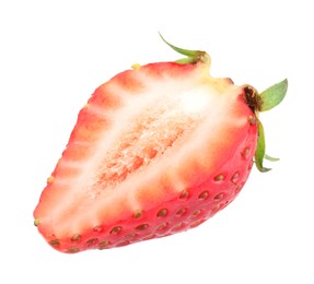 Photo of Half of fresh strawberry isolated on white