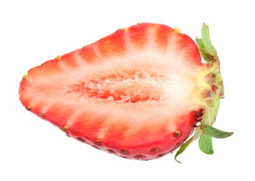 Photo of Half of fresh strawberry isolated on white