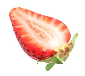 Photo of Half of fresh strawberry isolated on white