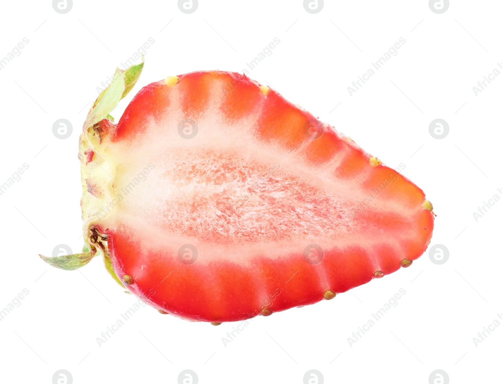 Photo of Half of fresh strawberry isolated on white