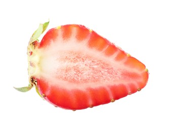 Photo of Half of fresh strawberry isolated on white