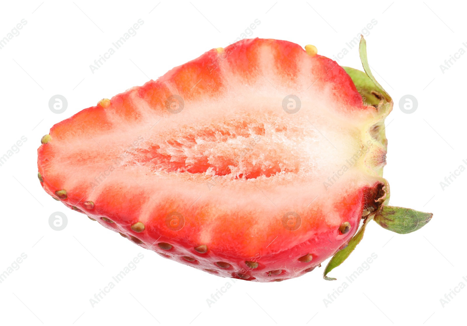 Photo of Half of fresh strawberry isolated on white