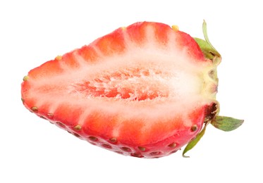 Photo of Half of fresh strawberry isolated on white